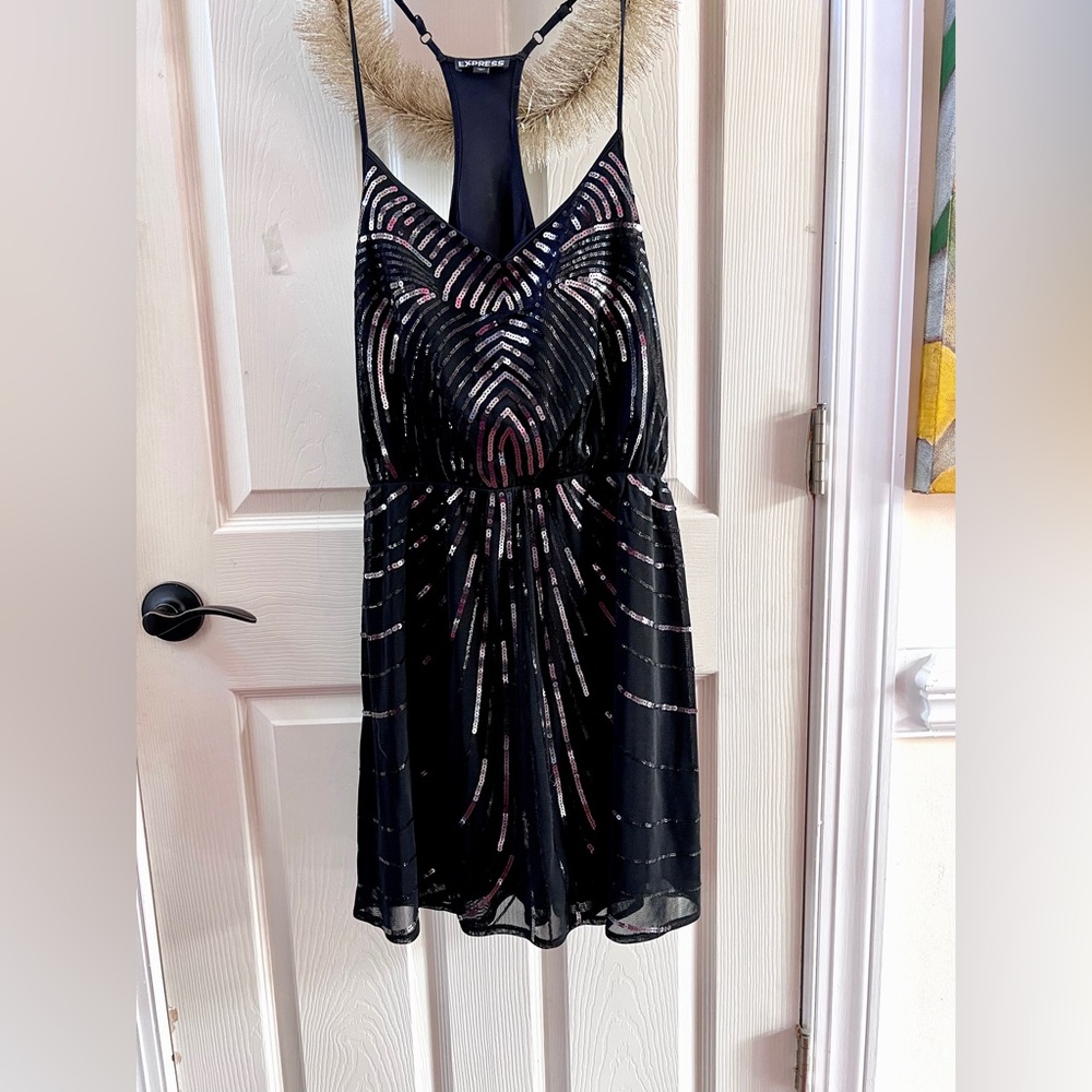 NWOT EXPRESS black sequin dress size medium